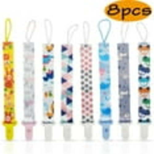 Pacifier Soother Clips 8 Pack for Baby Boys and Girls, Unique Design, Durable and Soft