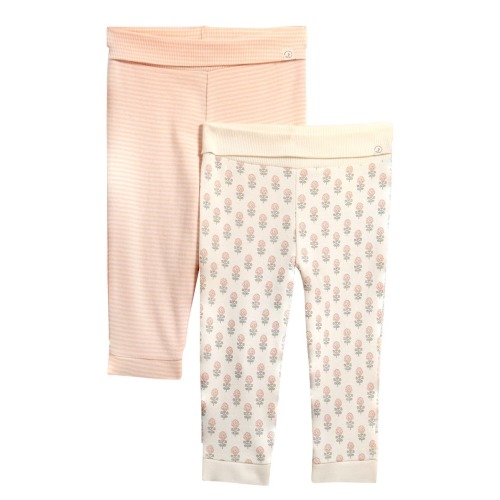 Set of 2 Assorted Organic Cotton Knit Pants, 3M