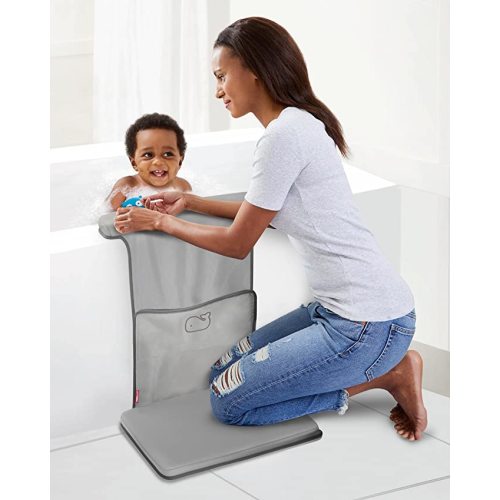 Skip Hop Baby Bath All-in-One Elbow Saver and Kneeler, Moby, Grey - Moby All-In-One Elbow Saver & Kneeler