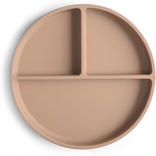 mushie Silicone Suction Plate | BPA-Free Non-Slip Design (Natural)