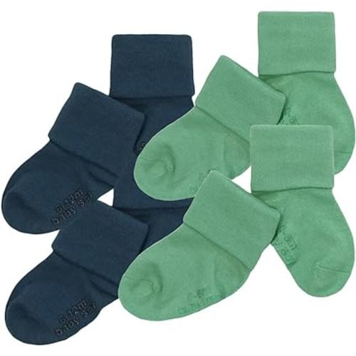 Babysoy Unisex Newborn Baby Gripper Socks – Toddler Boy & Girl Ankle Socks with Grip - Pack of 4s & 6s