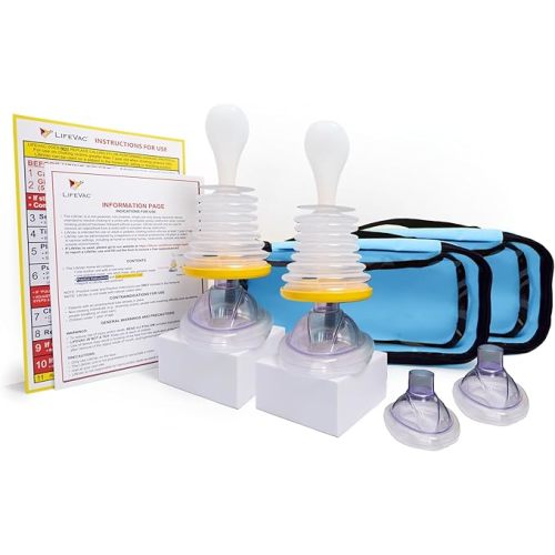 LifeVac Yellow Travel Kit 2 Pack - Portable Suction Rescue Device, First Aid Kit for Kids and Adults, Portable Airway Suction Device for Children and Adults