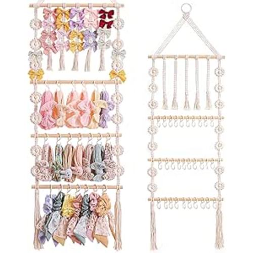 Bow Organizer for Girls, Claw Clip Organizer, Bow Hanger for Girls, Baby Girl Nursery Decor, Toddler Hair Accessory Organizer,Hanging Organizer