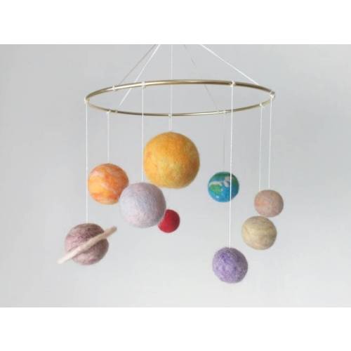 Solar system mobile crib Pastel space mobile nursery Planet mobile baby boy girl Hanging Solar system model Galaxy mobile Felt decor