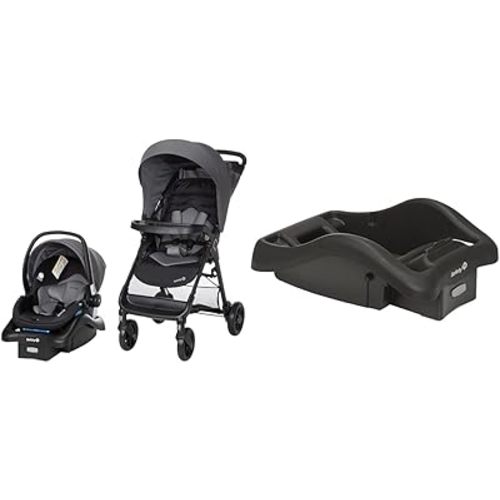 Safety 1st Smooth Ride Travel System with OnBoard 35 LT Infant Car Seat, Monument & onBoard 35 LT Adjustable Infant Car Seat Base