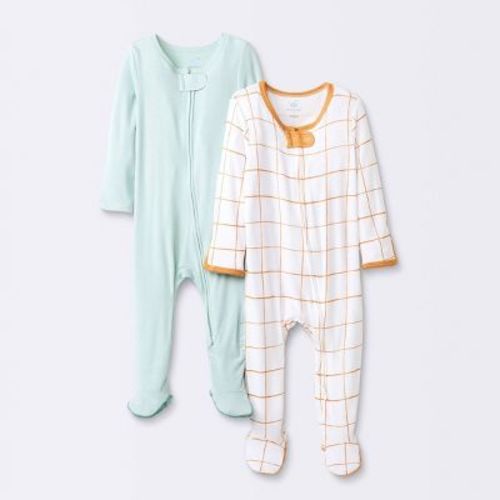 Baby Boys' 2pk Solid Modal Blend Sleep N' Play - Cloud Island™, Color: Mint Green, Size: 0-3M