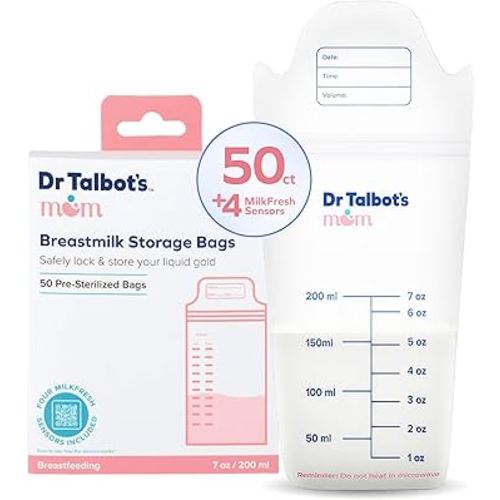 Dr. Talbot's Mom Breastmilk Storage Bags with 4 MilkFresh Sensors - 50 Count