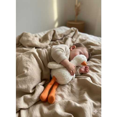 Selly Duck Pillow Baby Sleep Companion, Nursery Decor Duckling Cushion, Soft Plush Toy for Toddler, Cute Animal, Baby Shower Gift 42-44cm