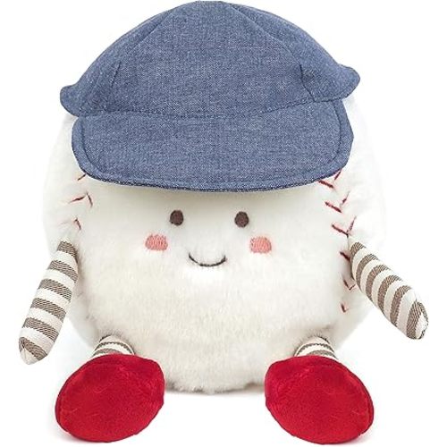 MON AMI Buddy Baseball 9.5-Inch Sports Plush Toy for Boys & Girls | Soft Baseball Stuffed Toy | Playroom Sports Décor | Birthday Gift