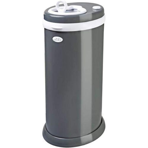 Ubbi Steel Diaper Pail, Odor Locking, No Special Bag Required, Award-Winning, Registry Must-Have, Slate