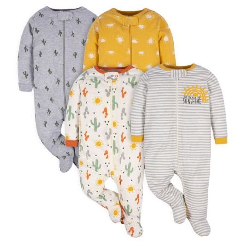 Gerber Baby Long Sleeve Sleep 'n Plays - Southwest - 0-3 Months - 4-pack
