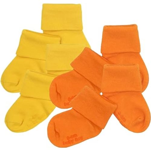 Babysoy Baby & Toddler Ankle Stay on Soft Socks with Grips - Pack of Fours or Six