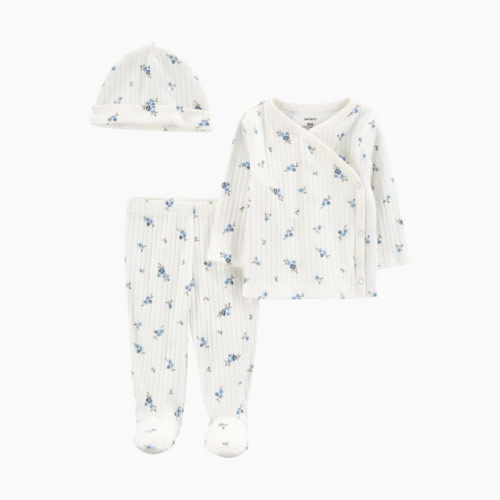 Carter's 3-Piece Floral Outfit Set - White Florals/Blue, 3 M