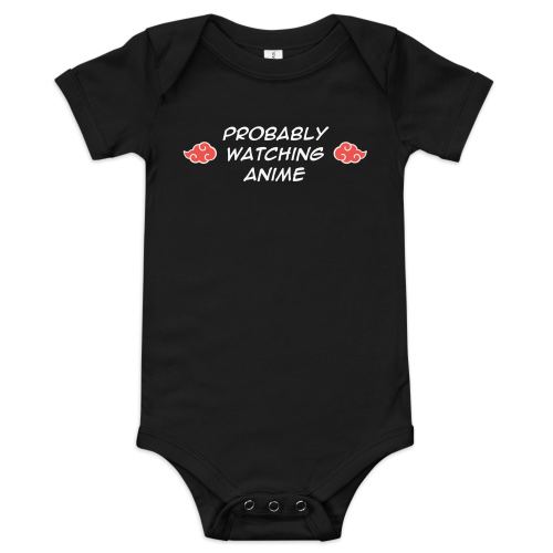 Anime Baby short sleeve one piece, Probably watching Anime, Gift for anime baby, anime parents