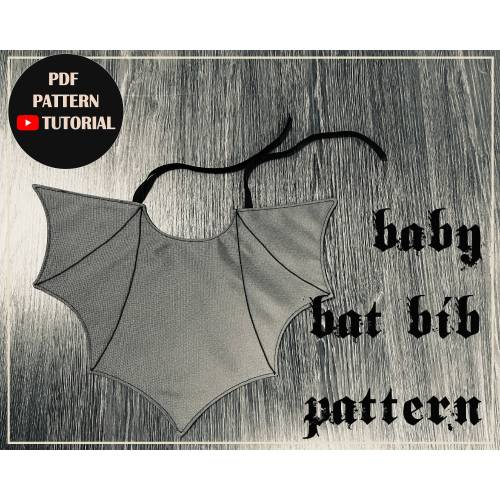 baby bat bib pattern, gothic baby bib sewing pattern instant download