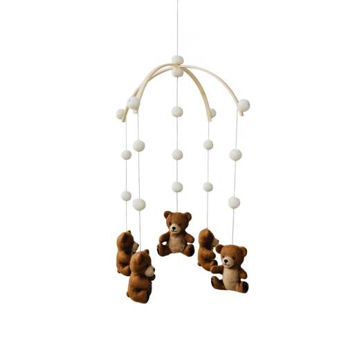Teddy Bear Mobile - dark brown