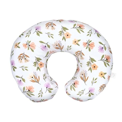 Boppy Original Nursing Pillow, Neutral Wildflowers, Ergonomic Nursing Essentials for Bottle and Breastfeeding, Firm Fiber Fill, with Removable Pillow Cover, Machine Washable