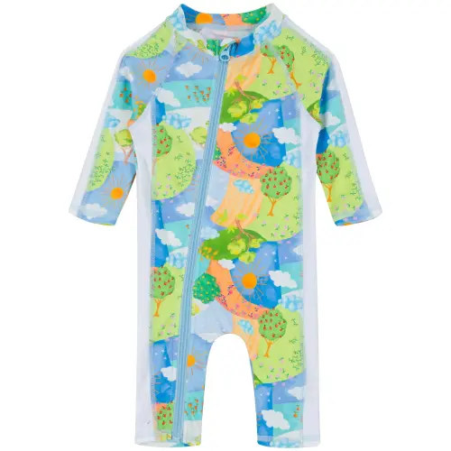 Sunsuit - Long Sleeve Romper Swimsuit | "Sunshine", size 6-12 months