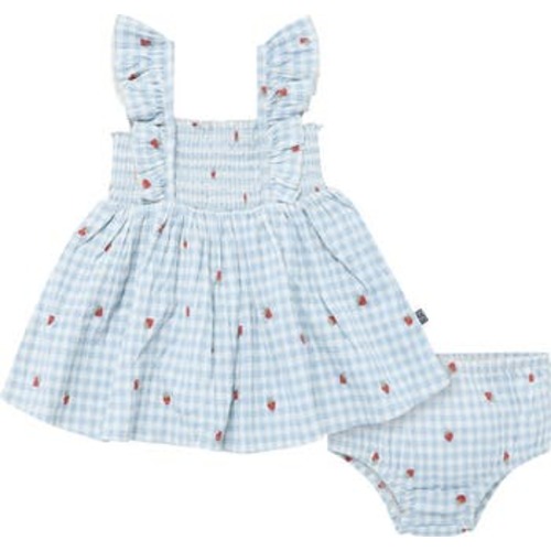 Ruffle Sleeve Dress and Diaper Cover Set, 0-3M