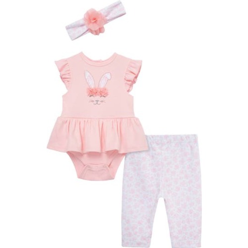 Bunny Skirted Bodysuit, Leggings & Headband Set, 9M