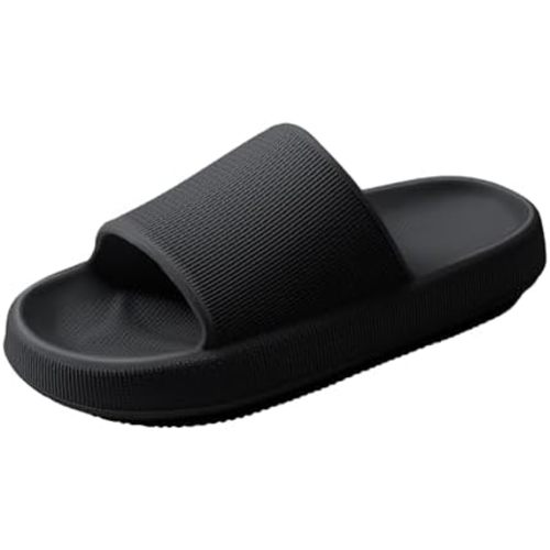 HUXMEYSON Slides for Women, Quick Dry Slides for Men, Arch Support Shower Shoes with Cushioned Sole