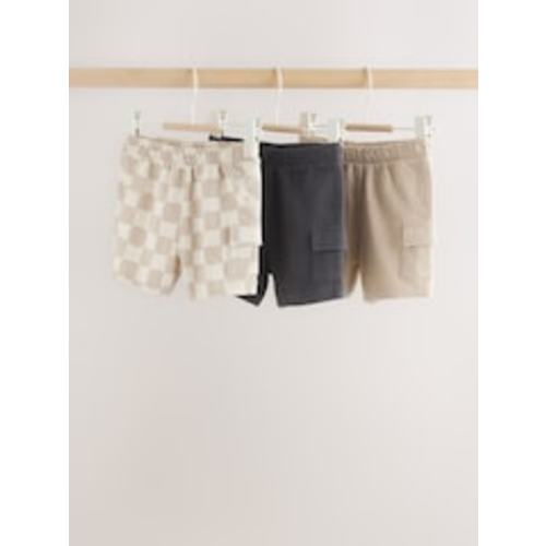 Buy Grey/Neutral Checkeboard Jersey Baby Shorts 3 Pack (0mths-2yrs) from Next USA