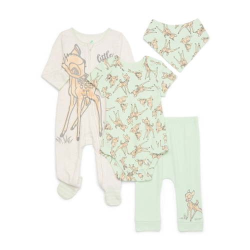 Disney Baby Wishes and Dreams Character Baby Layette Newborn Essentials Gift Set, 4-Piece, Sizes Newborn-6/9 Months