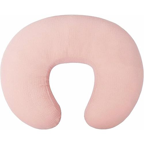 Owlowla Muslin Nursing Pillow Cover,Soft Cotton Nursing Cover Fits Breastfeeding Pillow for Baby Boy Girl(Blush)