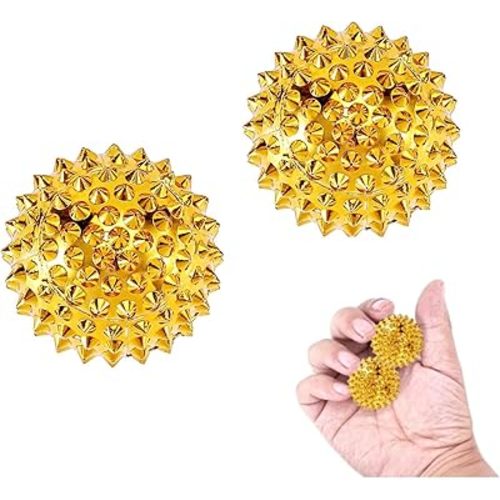 2 Pcs Hand Massage Ball,Pressing Hand Acupoints Balls,Magnetic Massage Balls, Hand Acupuncture Ball Massage Physical Body Acupressure, Manual Massage Balls