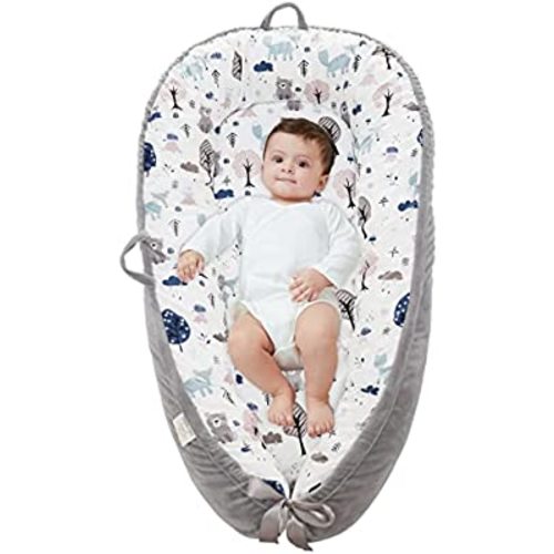 Baby Lounger Cover 100% Cotton Breathable Newborn Infant Bed Cover Co Sleeping Nest Bed Cover Machine Washable, Adjustable Size, Strong Zipper