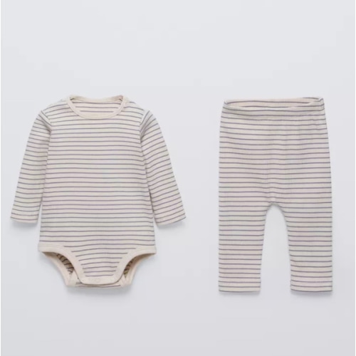 STRIPED BODYSUIT AND LEGGINGS PACK - Light gray | ZARA United States