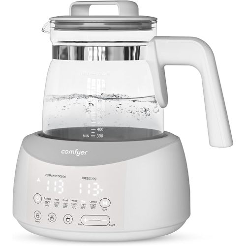 Bottle Warmer comfyer, Baby Bottle Warmer with Night Light and Faster Cooling Fan, Instantly Water Warmer, Tea Kettle Electric with 6 Temperature Control Presets, Feed Baby More Easier and Healthier