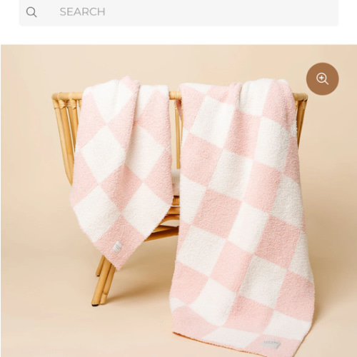 Chenille Blanket - Blush Check - Small & Large