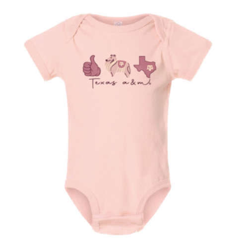 Infant Gig 'Em Onesie - Blush - The Warehouse at C.C. Creations