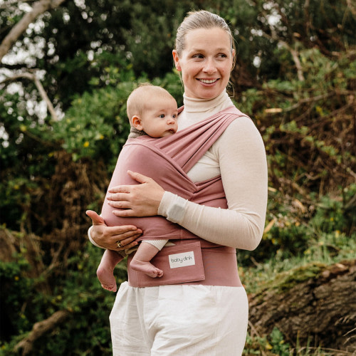 BabyDink T-Shirt Newborn Wrap Carrier - Blossom, Medium