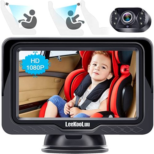 Baby Car Camera HD 1080P Monitor Car Mirror Baby Rear Facing Seat Full View Infant Crystal Night Vision LeeKooLuu LK12