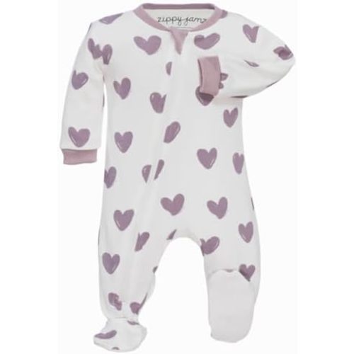 ZIPPYJAMZ Baby Sleepers, Organic GOTS Cotton, Footed Pajamas with Inseam Zipper