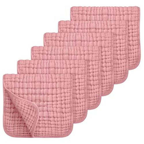 Looxii Muslin Burp Cloths Baby Girl 6 Pack