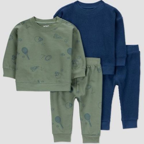 Carter's Just One You® Baby Boys' 4pc "Sports" Top & Bottom Set - Navy Blue/Green