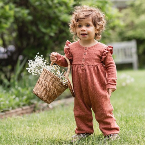 Dotted Rib Organic Baby Girl Jumpsuit – Burt's Bees Baby