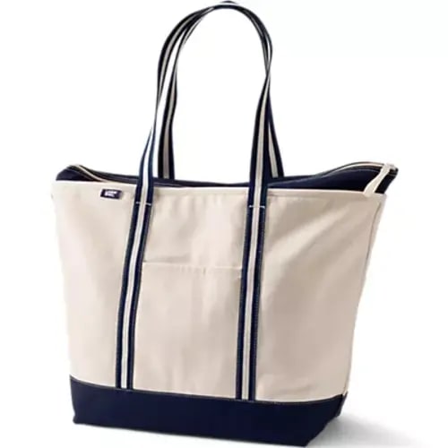Medium 5 Pocket Open Top Canvas Tote Bag | Lands' End