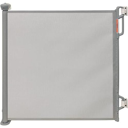 33.5" Strong Retractable Baby Safety Gate/Mesh Dog Gate, Suitable for Indoor and Outdoor Use, Extends to 55" Wide, Gray (Gray)