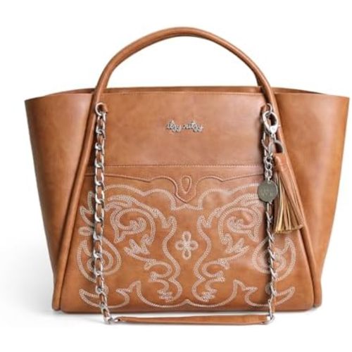 Itzy Ritzy Boss Tote Diaper Bag – Vegan Leather Tote with Stroller Straps, Changing Pad, Shoulder Straps & Tassel