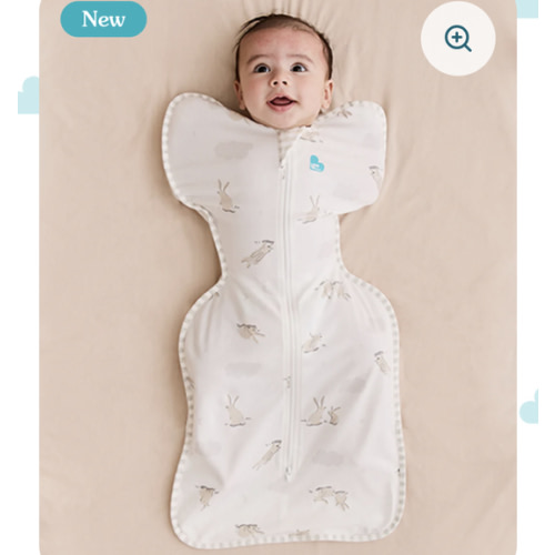 Swaddle Up™ 1.0 TOG Cotton White Cloud Bunnies - Size: SMALL, 8-13lbs