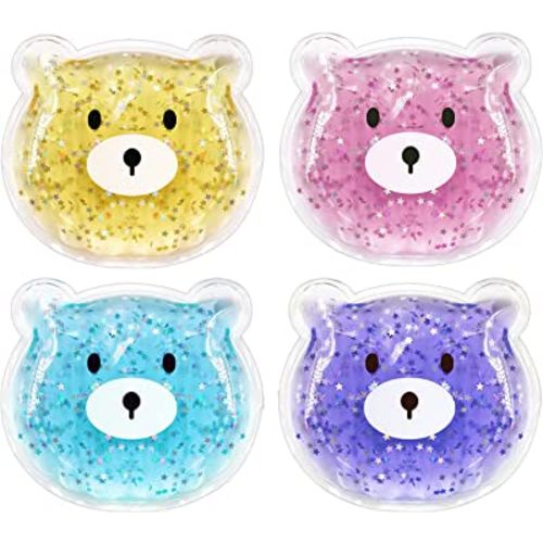 (4 Pcs) Kids Reusable Gel Ice Pack, Boo Boo Ice Pack, Cute Children Gel Ice Pack for Kids Injuries, Kids Cute Lunch ice Pack, Breastfeeding, Wisdom Teeth, Pain Relief, Kids Fever, Headaches