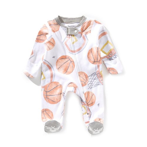 Burt's Bees Baby Boys Newborns-9 Months Basketball Sleep & Play Footie