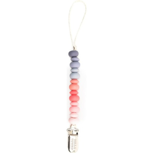 Bella Tunno Silicone Bead Pacifier Clip, Pink Multi