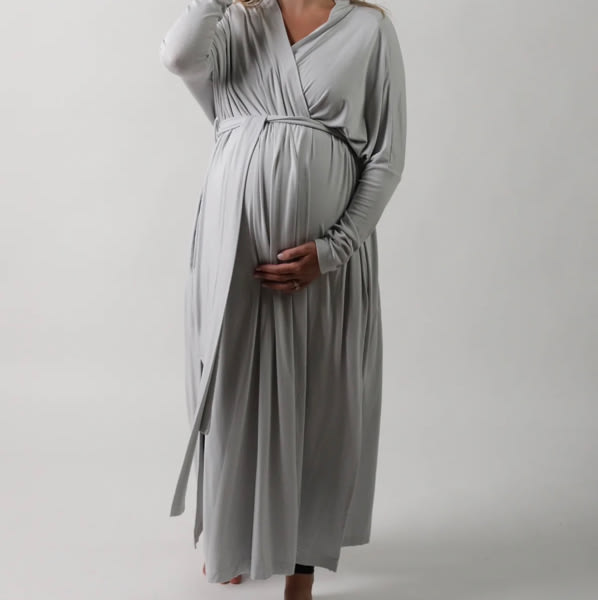 GOLDIE || LONG SLEEVE LOUNGEWEAR MATERNITY ROBE - FINAL SALE