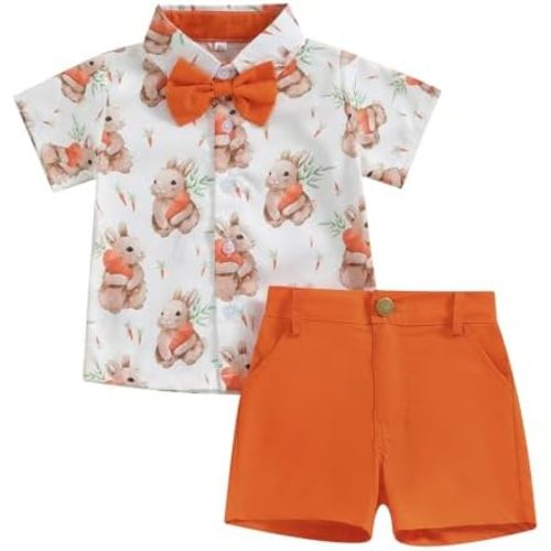 Toddler Baby Boy Clothes Plaid Color Block Button Down Shirt Elastic Waist Shorts Newborn Infant Boy Summer Outfit