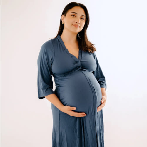 Lila Labor & Postpartum Gown in Midnight Blue